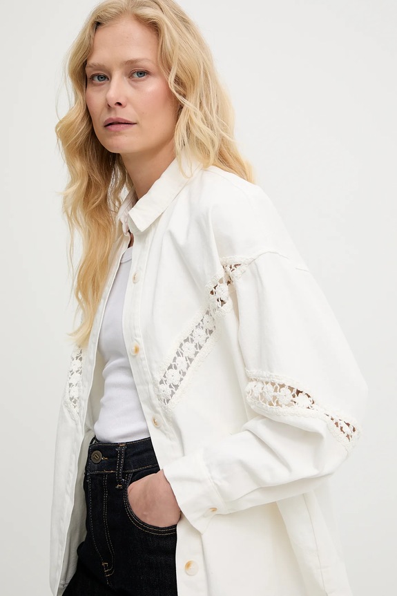Answear Lab geaca jeans alb m2174.1.flk
