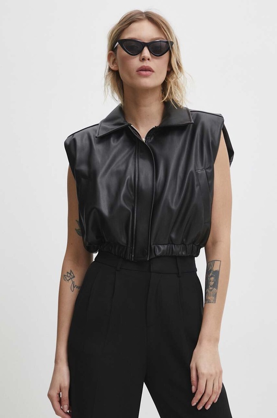 Γιλέκο Answear.LAB με φόδρα μαύρο 24y14163.tdb