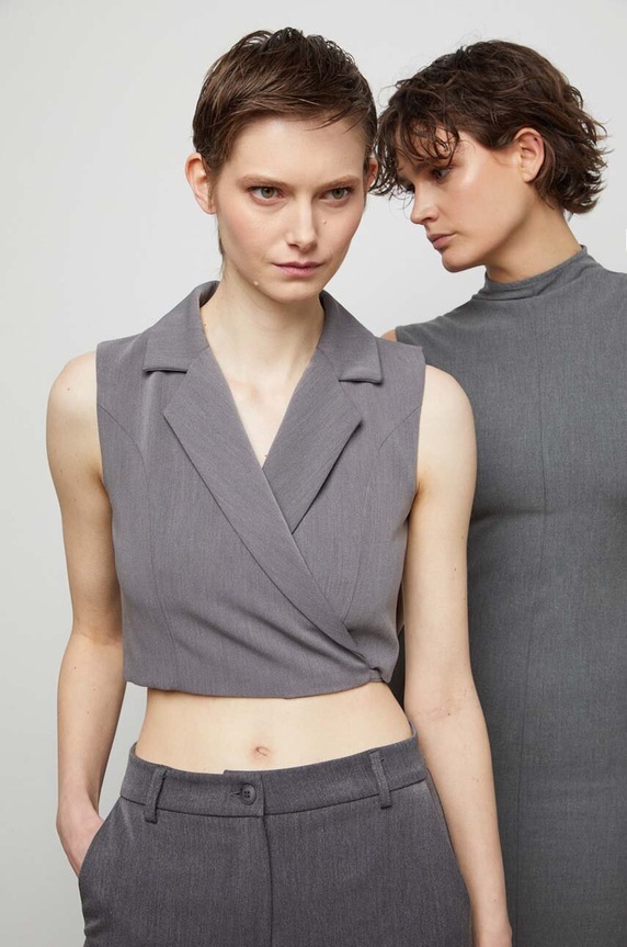 Answear.LAB mellény szövet szürke 22039nv.FKK