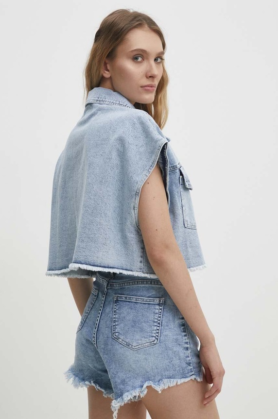 Odzież Answear Lab kamizelka jeansowa 2422.th niebieski