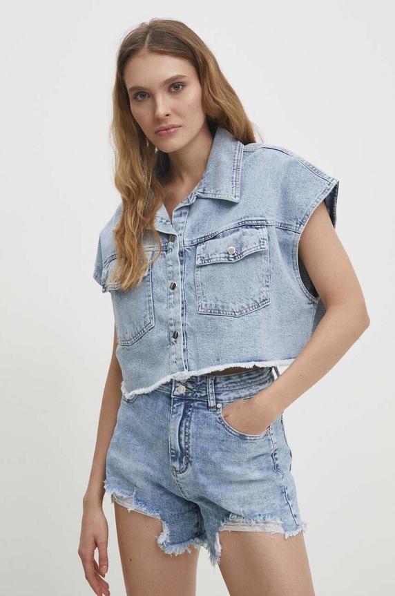 Answear Lab kamizelka jeansowa niebieski 2422.th