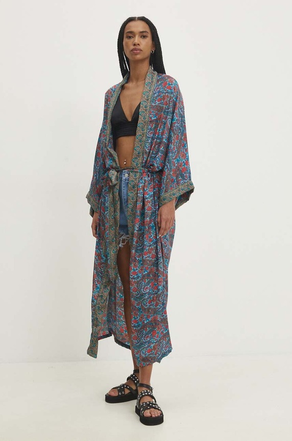 Answear Lab kimono tkanina niebieski 8.HWK
