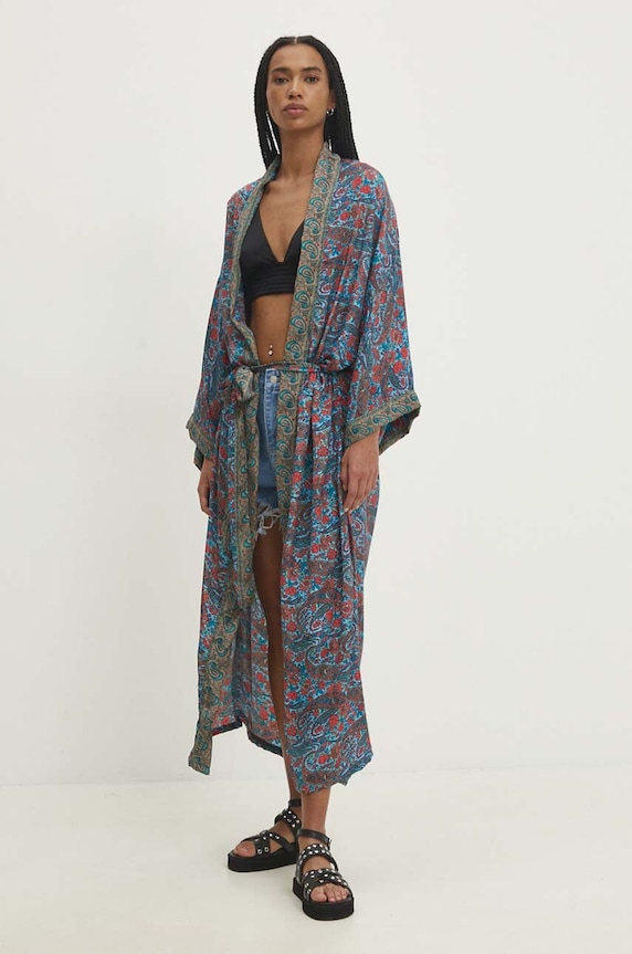 Answear Lab kimono tkanina niebieski 8.HWK