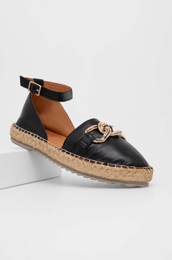 Answear Lab espadryle skórzane SR24510.HWK czarny WW24