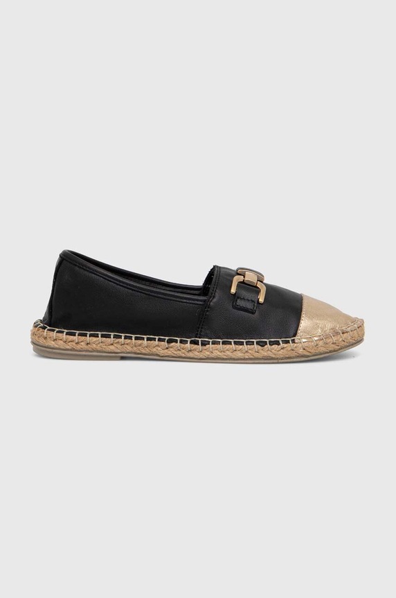 Answear.LAB espadryle skórzane płaski czarny SR24501.HWK