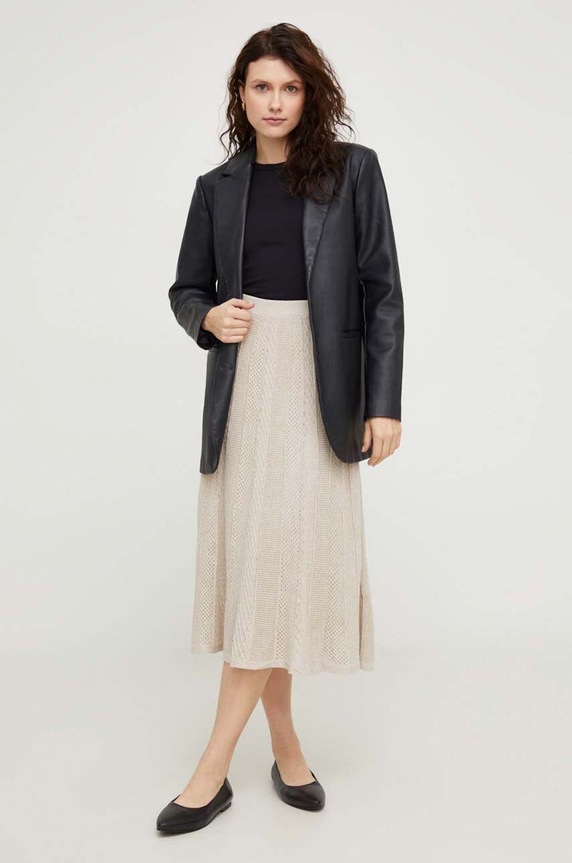 Answear Lab spódnica casual beżowy 2217.HWK
