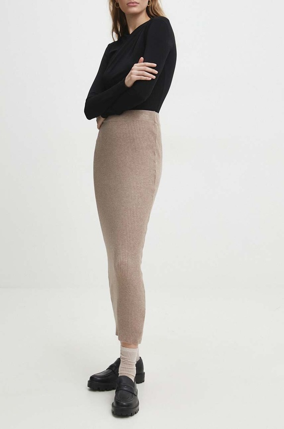 Answear.LAB spódnica casual beżowy K160.1.HWK