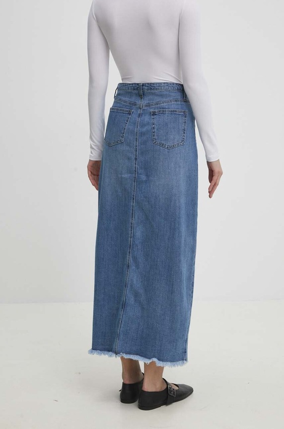 Odzież Answear.LAB spódnica jeansowa Z014.HWK niebieski