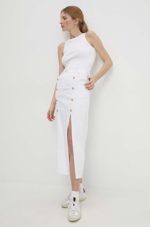 Τζιν φούστα Answear.LAB D2601.HWK λευκό WW24