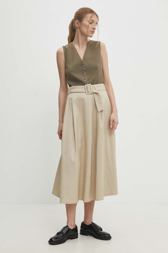 Suknja Answear.LAB midi bež 26429.ijs