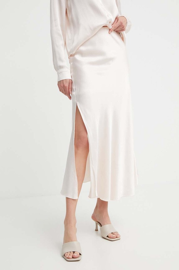 Answear Lab fustă uni roz 37293lt.ijs1
