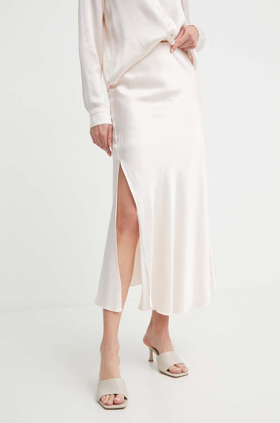 Answear Lab fustă uni roz 37293lt.ijs1