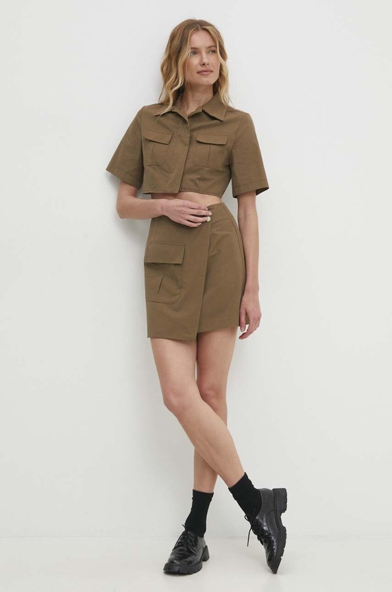 Pamučna suknja Answear.LAB 4456.tw zelena WW24