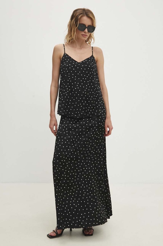 Φούστα Answear.LAB εμπριμέ μαύρο 1422.tjs