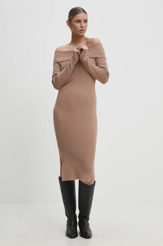 Answear.LAB sukienka 6340.HWK beżowy WW24