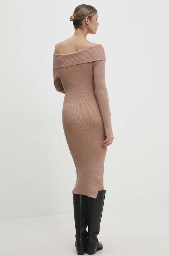 Odzież Answear.LAB sukienka 6340.HWK beżowy