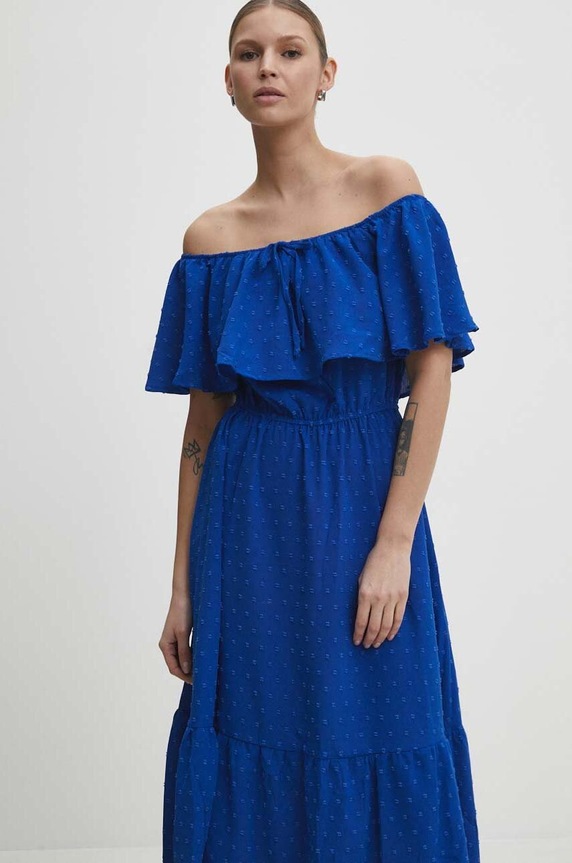 Answear Lab rochie rotund albastru NL233928.gdb