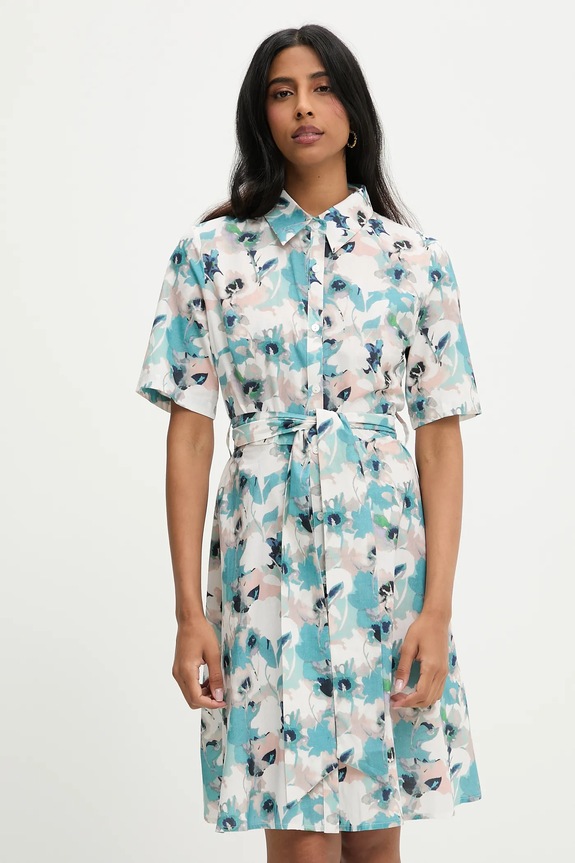 Βαμβακερό φόρεμα Answear.LAB εμπριμέ τιρκουάζ pk2723.ijs