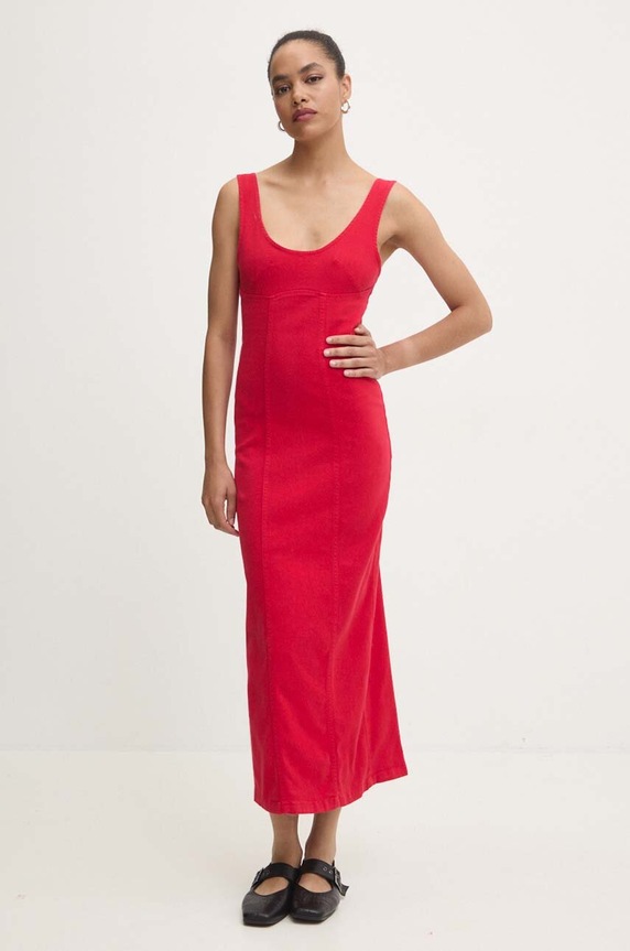 Answear Lab rochie din denim rosu 2597.ijs