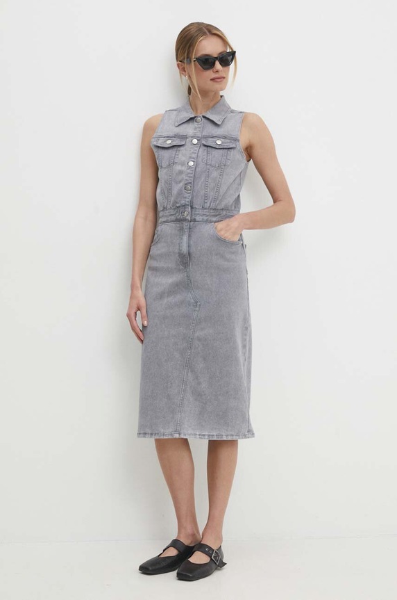 Rifľové šaty Answear.LAB RD83923.HWK sivá WW24