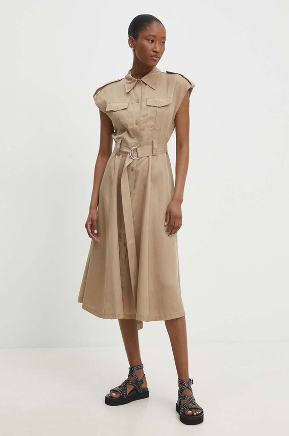 Obleka Answear.LAB b9371.ih bež WW25