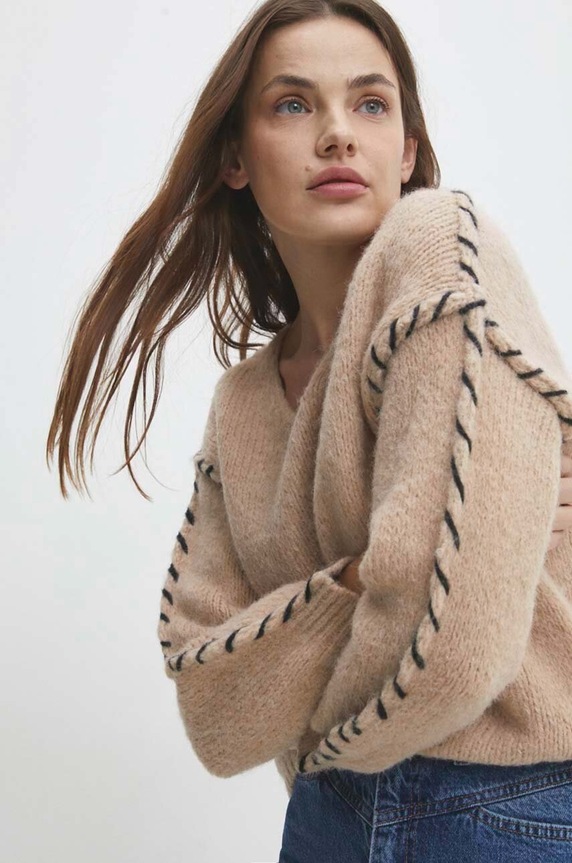 Answear.LAB pulóver CH5186.iw barna WW24