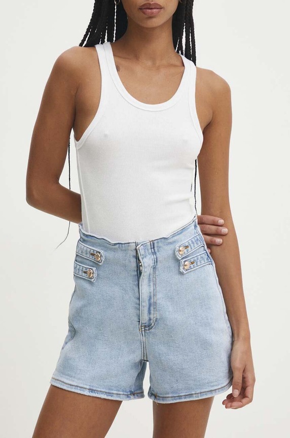 Answear Lab pantaloni scurti jeans jeans albastru YJ7055.HWK