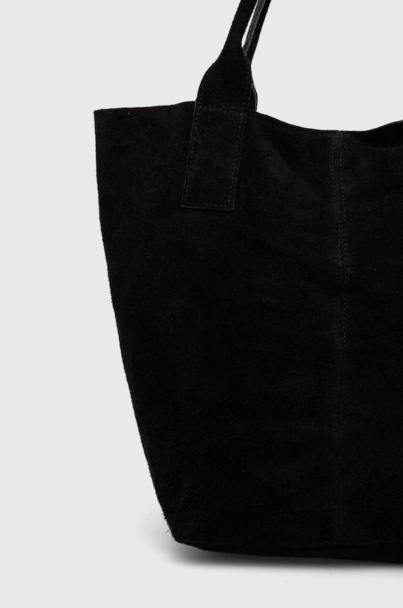 Accesorii Answear Lab geanta de mana din piele intoarsa 1000.09.HKK negru