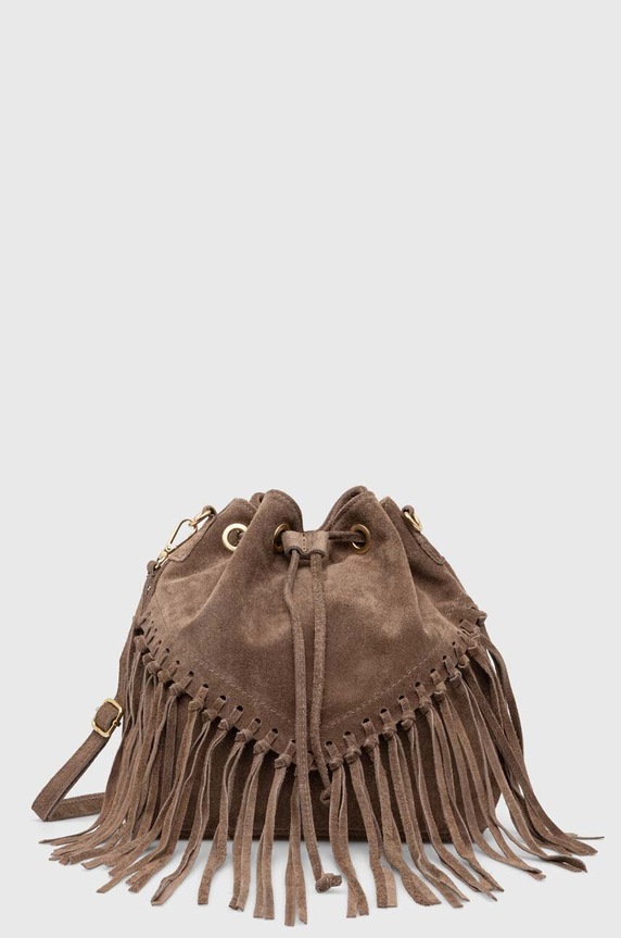 Answear.LAB velúr táska velúr bőr bézs 721.HKK