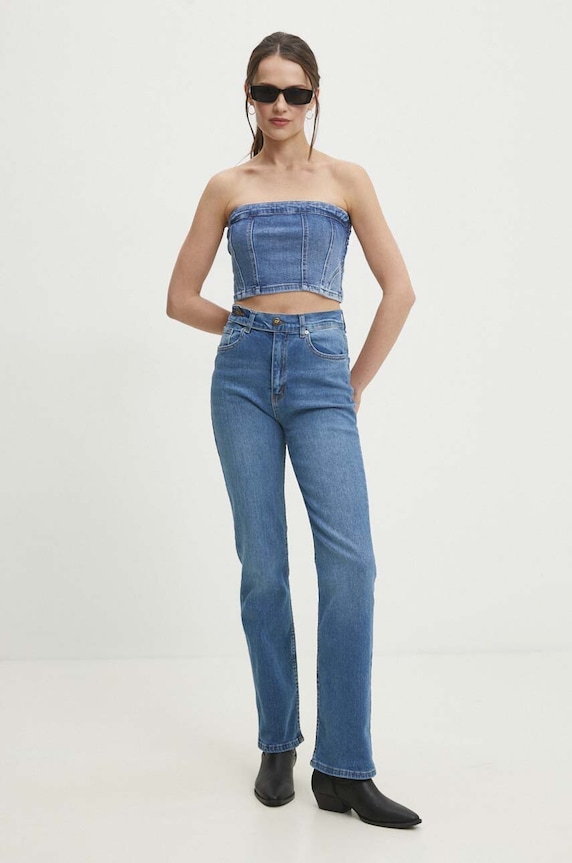 Îmbrăcăminte Answear Lab top din denim hm651.fjs albastru