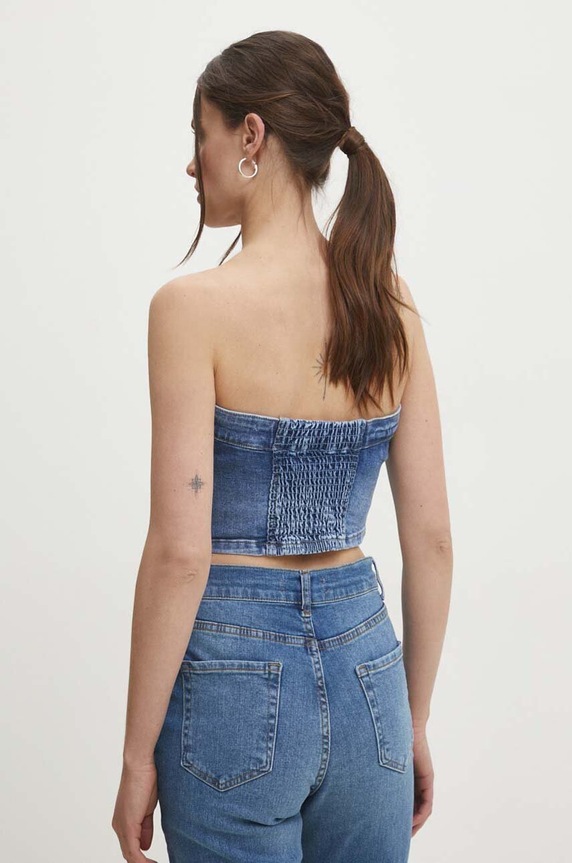 Answear Lab top din denim albastru hm651.fjs