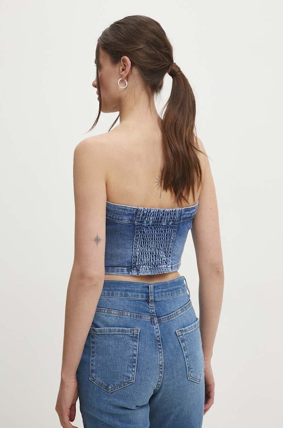 Answear Lab top din denim albastru hm651.fjs