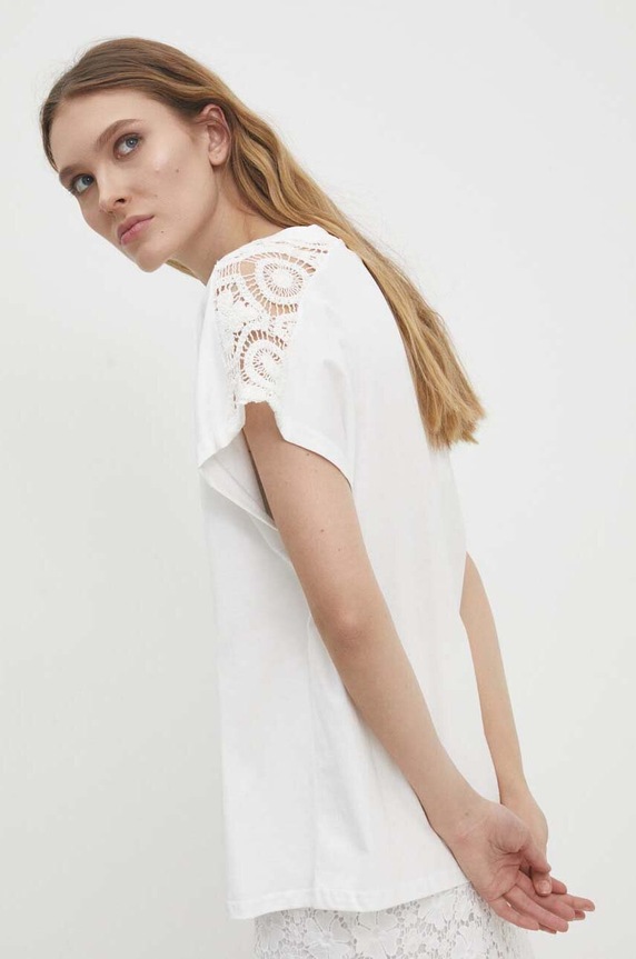 Answear Lab tricou din bumbac uni alb WH236.HWK