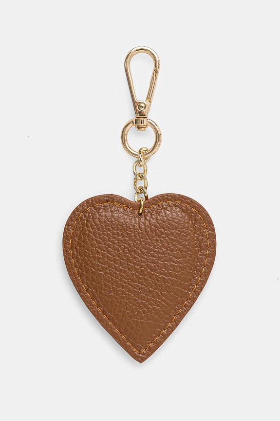 Answear Lab breloc de piele maro heart.fos