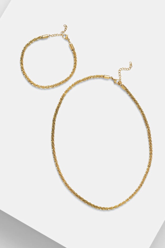 Ogrlica i narukvica Answear.LAB Gift Box zlatna 31146.31145.fos