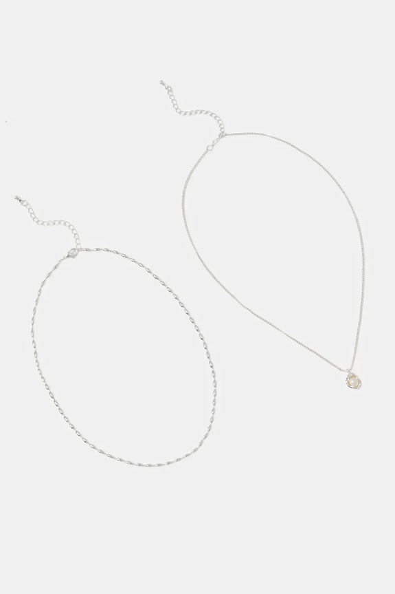 Κολιέ Answear.LAB 2-pack Συσκευασία Δώρου ασημί 1357.cjk
