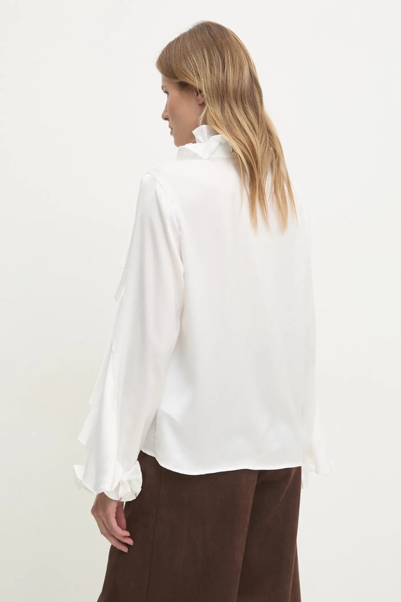 Odzież Answear.LAB bluzka z falbanką damska z wiskozy 9674.fos biały