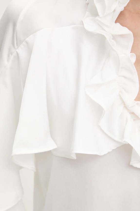 Answear.LAB bluzka z falbanką damska z wiskozy 9674.fos biały