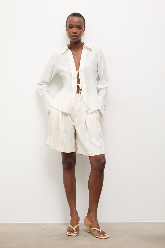 Λινό πουκάμισο Answear.LAB LWT.225SHERIDAN.ums μπεζ WW25