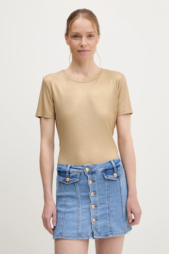 Μπλουζάκι Answear.LAB με ελαστάν χρυσαφί 8375.hos
