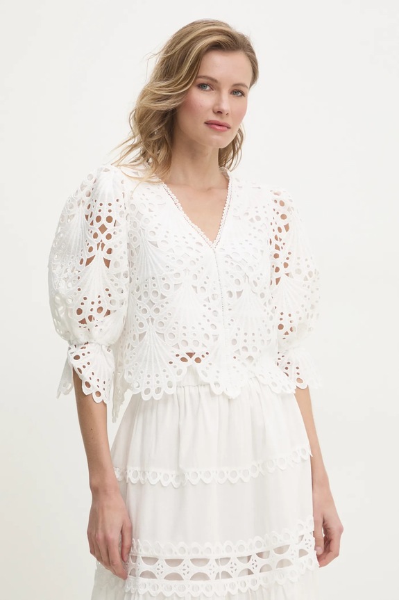 Μπλουζάκι Answear.LAB κανονικό λευκό 81010.FKK