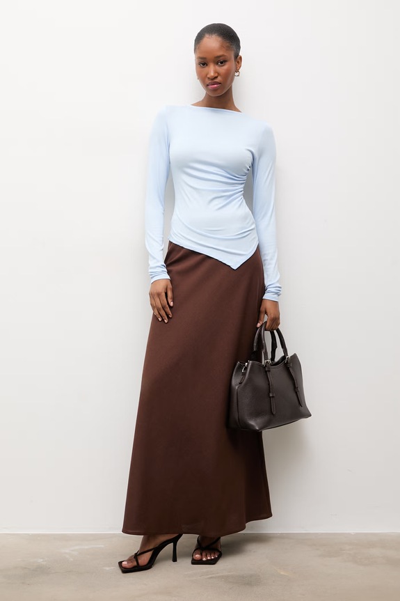 Answear.LAB Ασύμμετρη γυναικεία με βισκόζη slim μπλε 15559.2.fos