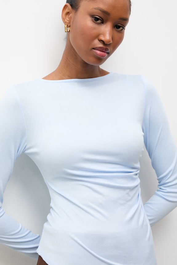 Answear.LAB Ασύμμετρη γυναικεία με βισκόζη 15559.2.fos μπλε