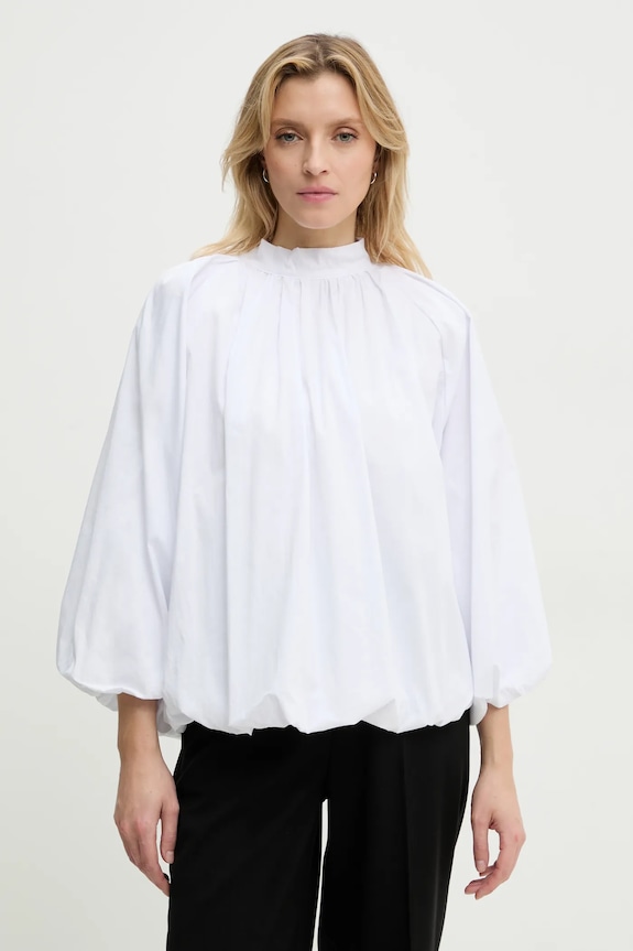 Μπλουζάκι Answear.LAB με ελαστάν λευκό 59624.FWK