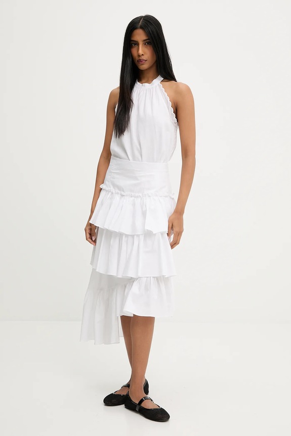 Μπλούζα με λινό Answear.LAB lx25403.6.fos λευκό WW25