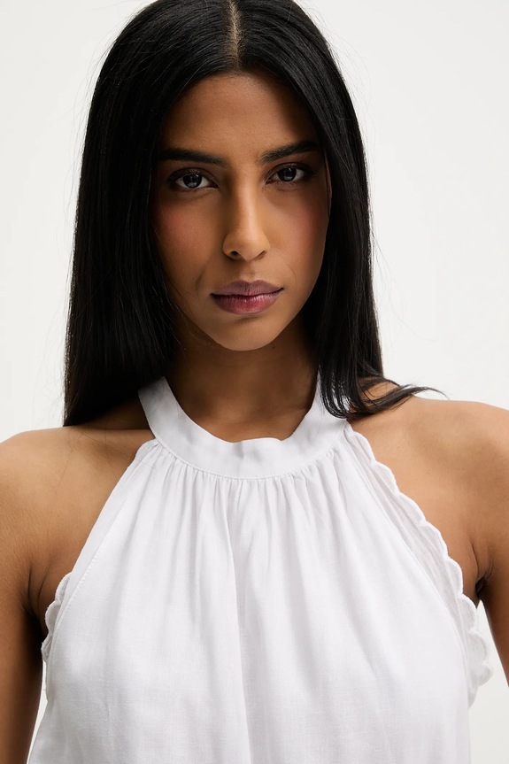 Μπλούζα με λινό Answear.LAB λευκό lx25403.6.fos