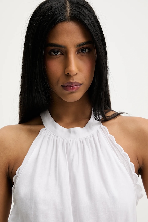 Μπλούζα με λινό Answear.LAB λευκό lx25403.6.fos