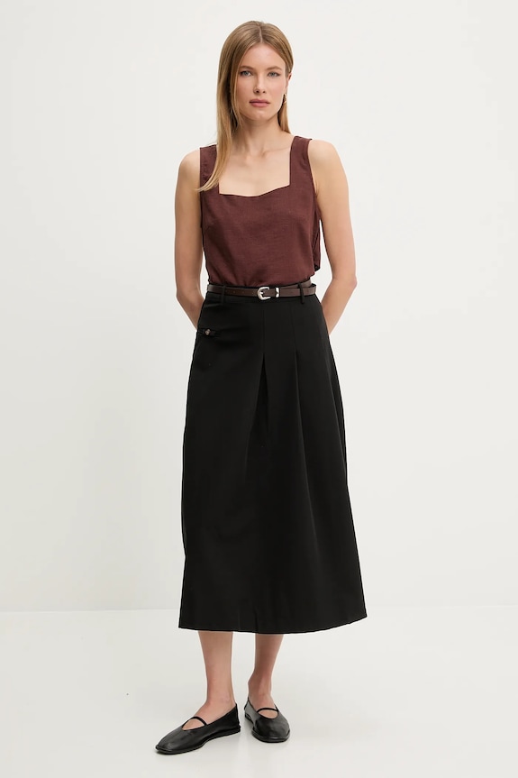 Answear Lab bluza din in 3119.fos maro WW25