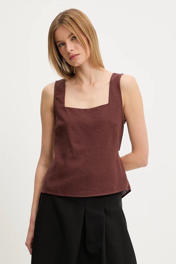 Îmbrăcăminte Answear Lab bluza din in 3119.fos maro