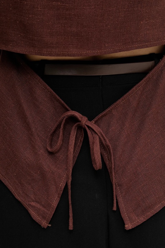 Answear Lab bluza din in 3119.fos maro